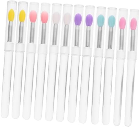 Beaupretty 12pc Silicone Lip Brush Set Lip Applicator for Lipstick Portable Makeup Brush Kit for Women