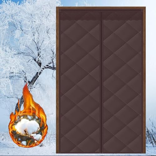 Thermique Porte Isolant Froid Magnetique 270 x 295 cm Anti Froid, Obscurcissement, Insonorisation, Sans Perçage Rideau Phonique Porte, Rideau Porte Entrée pour Chambre/Restaurant, D