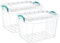 Best House| Plastic Storage Box with Clips & Lid |Size 30L (L:49cm W:33cm H:30cm) |Set of 2 |Rectangle |Stackable Clear Durable Multipurpose Office Home Kitchen Tools Versatile (MEDIUM Size)-30 Litres