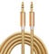 3.5mm to 3.5mm Aux Audio Cable,1M Jack to Jack Aux Stereo Cable, Nylon Braided Male to Male Gold Plated Plug Cable Compatible with all Smrtphons Car Speakers Laptop Headphone & more (Gold)