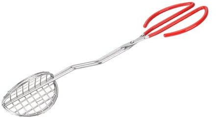 Hattba Pinze robuste per stampaggio a guscio di tacos, facili da usare, pinze per tacos in acciaio inox, con manico lungo per friggere in sicurezza