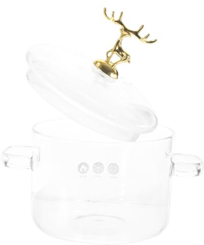 Cabilock Kochtopf Mit Glasdeckel Aus Borosilikatglas Hitzebeständig Mit Griffen Für Suppen Nudeln Reis Und Schmoren Geeignet Für Zuhause Und Küche