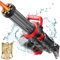 Gatling Electric Water Gun Age 8+,Water Gun for Adults Kids,High Powered Automatic Squirt Guns with Large Capacity Backpack,2 Battery, Range to 28-32FT, Dazzling Gunfire Effects Muzzle Flash (Black)