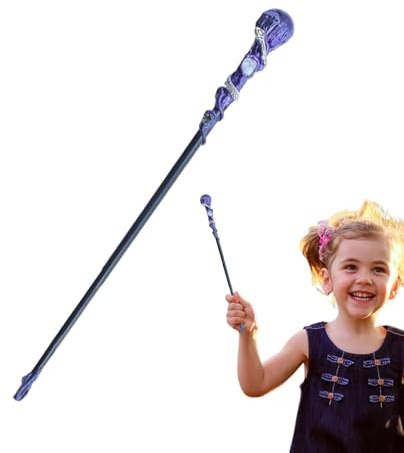 Crystal Wizard Zauberstab, Amethyst Kristall Fein Handgefertigter Zauberstab, Magic Staff Cosplay, Kristall Cosplay Zauberstab mit Amethyst Kristall, Handgefertigter Holzstab für Cosplay, Kristall