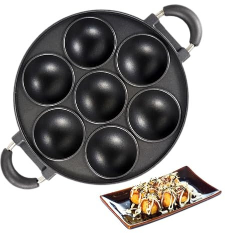 Cast Iron Muffin Pan - Pan | Cast Iron 7-Cup Pan | Nonstick Baking Tin Tray Mold | Cast Iron Cake Scone Donut Pie Pan for Baking Egg Corn Bread | Cast Iron Pan