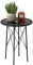Outsunny Gartentisch Ø40 x 50cm, Wetterfest Balkontisch aus Stahl, Beistelltisch mit Blumendesign Schutzfüße, Rund Esstisch Outdoor, Campingtisch Terrassentisch für Garten Terrasse Balkon Schwarz