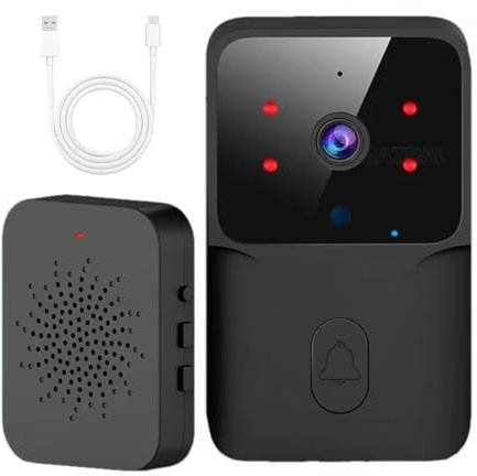 Sonnette vidéo, sonnette vidéo et caméra de sécurité, sonnette de porte avec caméra sans fil, batterie longue durée pour la maison, la villa, l'hôtel, le bureau