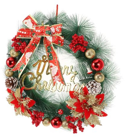 RORPOIR 1stück Weihnachtskranz Simulation Türdeko Hängende Ornament Für Festliche Dekoration Für Zuhause Und Partys Vielseitig Einsetzbar Und