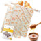 AQCQDQ 2er Set Wiederverwendbare Bienenwachs Brotbeutel, Brotbeutel für hausgemachtes Brot, Baumwoll Brotbeutel mit Bienenwachs-Futter für Sauerteig & Brotaufbewahrung