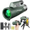 Ant Warrior Telescopio Monocular, 12 x 50 HD Monocular para Movil, Prismáticos Monocular, Monocular Largo Alcance, FMC BAK4 Prisma Monocular, para observación Caza y Camping (Verde)