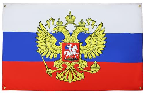 AZ FLAG Flagge Russland mit Adler, 150 x 90 cm, mit 4 Ösen, russischer Pavillon für Balkon oder Wand