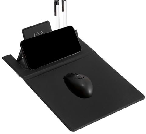 Wireless Charging Desk Pad - Pad with Phone Charger, Keyboard Mat | 15W Fast Charging Station with Foldable Phone Stand, Large Mousepad for Computer, Laptop, Workstation, Setup students