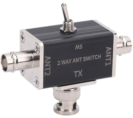 ciciglow Commutatore Antenna a 2 Vie, Connettore BNC 0-50 MHz, Interruttore di Trasferimento Antenna, 1 Ingresso, 2 Uscite, Gestione Massima di Potenza Elevata 100 W
