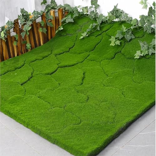 ZHZHXR Moss Blanket Fake Moss Decor Fake Grass Rug Turf Plants Outdoor Artificial Turf for Balcony, Terrace, Tv Wall Decoration, Window Display(C)