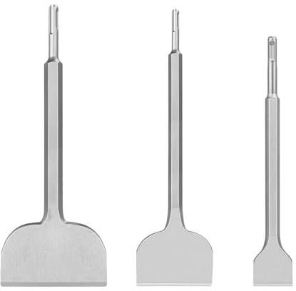 SDS PLUS 3 Stück Meißel-Set, Premium Fliesenmeißel 40 x 250 mm, Flachmeißel 75x250 mm & Meißel 100x280 mm SDS PLUS Meißel Set Langlebig & Scharf für Fliesen Fliesenkleber Beton Naturstein Mauerwerk
