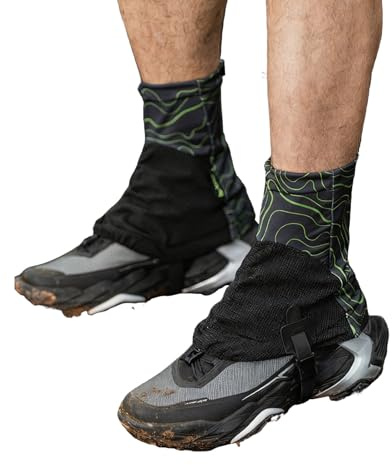 Trail Running-Gamaschen, verstellbar, sandfest | 1 Paar atmungsaktive Gamaschen für Stiefel – für Laufen, Wüste, Camping, Angeln, Reisen, Bergsteigen, Outdoor und Jagd