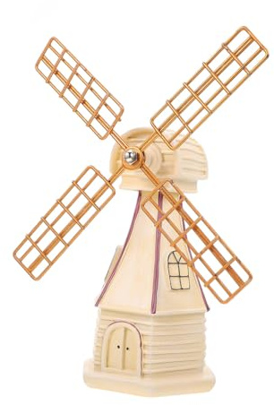 NUOBESTY Kleines Windmühlen Ornament aus Umweltfreundlichem Material Dekoratives Windrad für Wohnaccessoires und Tischdeko Weißes Modell für Festliche Atmosphäre