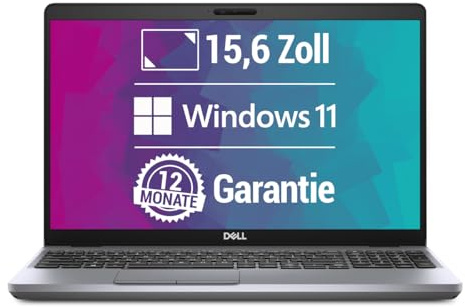 Dell Latitude 5511 15,6 Zoll Full HD Laptop Intel Core i5-10400H@ bis zu 4,6 GHz 16 GB 512 GB SSD mit Windows 11 Pro & GRATIS Antiviren-Software inkl. 12 Monate Garantie (Generalüberholt)