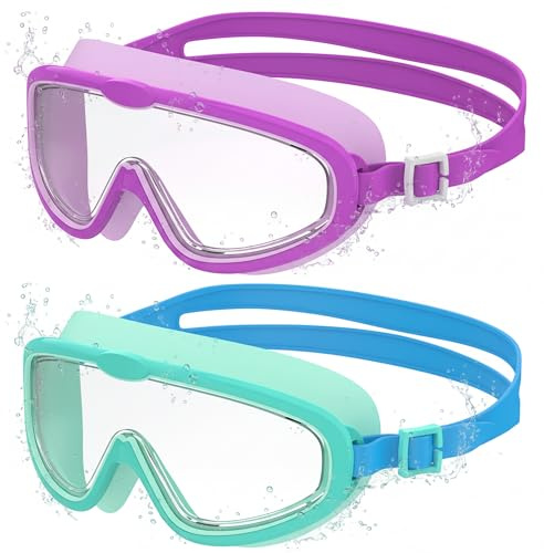 Seaflar 2Pcs Gafas de Natación de 3 a 14 Infantiles de Marco Grande