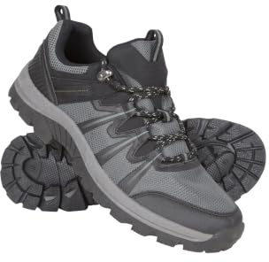Mountain Warehouse McLeod Herrenschuhe Leichte Schuhe Strapazierfähige Wanderschuhe Atmungsaktive Wanderschuhe Mesh-Futter Laufschuhe Frühling Sommer Reisen, Black Lomond, 44 EU