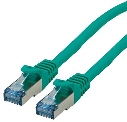 ROLINE Cordon LAN Cat 6A - Component Level - Câble réseau S/FTP Ethernet avec connecteur RJ45 - vert 1 m