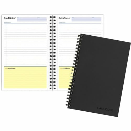 Cambridge Mead Business-Notizbuch, Spiralbindung, liniert, 11,2 x 20,3 cm, Weiß, 80 Blatt pro Block (06096)