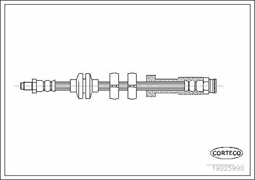 Corteco 19025990 Bremsschlauch vorne | 19025990 Kompatibel mit Punto (176_),Punto Cabriolet (176_),Punto Van (176_),Y (840_)
