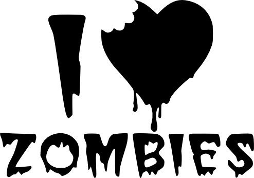 I love Zombies Auto Aufkleber, Vinyl