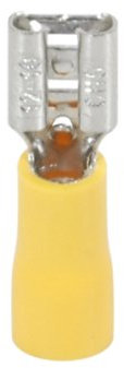 Connecteur electrique | Adaptateur prise | Prise Plate | Raccord electrique | Fiche electrique | Sachet De 10 Clips Fem Pre|Isolee Jaune Dim6,3X0,8mm | Debflex | 711044