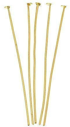 Bacabella 21372 Kopfstifte 50mm lang Kopf 2mm Gold (50 Stück)