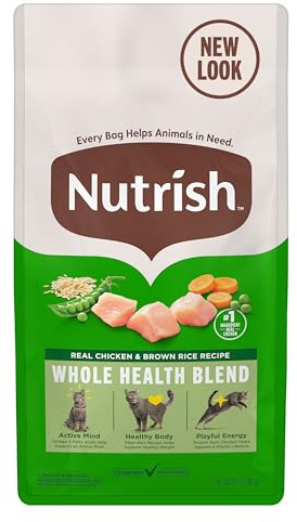 Nutrish Dry Cat Food, Real Chicken & Brown Rice Recipe, 3 lb. Bag (Rachael Ray)