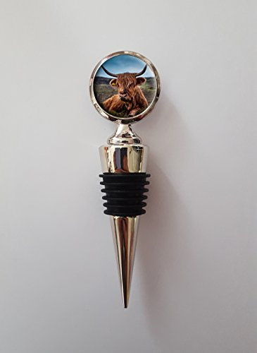 Highland Cow Polished Metal Wine Bottle Stopper Ideal Birthday Keepsake Gift N63