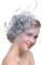 YJZQ Voile Mariage Femme Coiffure Chapeau Mariage Bibi mariage Chapeau Fleur Broche Béret à Pince avec Plume Décoré Accessoire de Cheveux Mini pour Mariage Cocktail et Fête