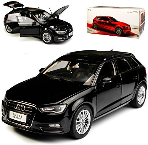 Paudi A-U-D-I A3 8V Sportback Schwarz 3. Generation Ab 2012 1/18 Modell Auto