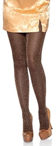 Leg Avenue 7130 Collant Transparent en Lurex Cuivre Rose Tu Eur 34-38