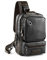 Bestsent Mochila cruzada de cuero para hombre, mochila casual para iPad Pro de 11 pulgadas, Negro -, Medium