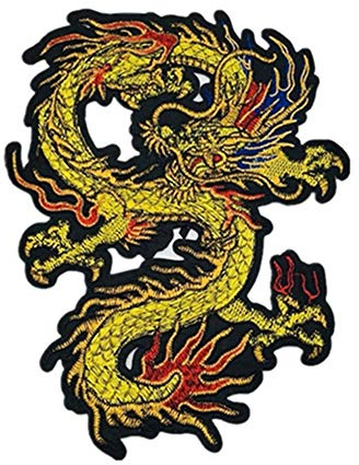 Egurs Aufnäher Patches Chinesischer Drache Drachen Stickerei Applikationen 23 * 16cm