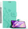 Cadorabo Hülle kompatibel mit Apple iPhone 11 Blumen Design aus Premium Kunst Leder Flip Klappbare Stoßfeste Magnetische [Standfunktion] [Kartenfächern] Cover Hülle für iPhone 11 Tasche in Türkis