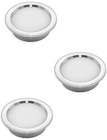 3 focos LED empotrables slim 3 W luz fría 6500 K muebles estantes campana extractora