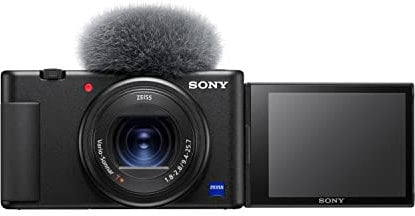 Sony ZV-1 Premium Kompaktkamera (1 Sensor, 24-70mm F1.8-2.8, 4K Video, Augen-Autofokus, neigbares Display, für Fotos und Videos) ohne Ladegerät