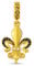 GNOCE Fleur de Lis Charms Anhänger Sterling Silber 18 Karat vergoldete Blume Dangle Charm Fit Armband/Halskette für Frauen Mädchen