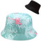 XYIYI Flamingo Grün Reversibel Fischerhüte Anglerhut Sonnenhut Für Damen Mädchen