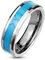 Paula & Fritz® Ring Damen Wolframcarbid synthetischer Turquoise Gr. 59 (18,8) Silber-Türkis 6-mm Breit Herren-Ring Damenring Bandring Partnerring