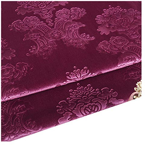 NAKAN Geprägter Samtstoff Möbelstoff Meterware 140cm Breit Im Vintage-Stil für Polster, Heimdekoration, Näharbeiten, Sofa-Stuhlbezug, Vorhang(Color:Rose ROT)…