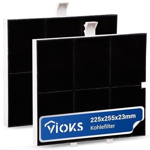 VIOKS 2x Kohlefilter Dunstabzugshaube 255x225x23mm Ersatz für Balay 00361047 361047 FKS170BSH DHZ5136 LZ51351 Z5117X1 / Constructa Aktivkohlefilter Dunstabzugshaube Siemens Aktivkohlefilter für Neff