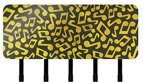 Porte-clés pour décoration murale, notes de musique dorées vintage pour mur, crochets muraux pour accrocher