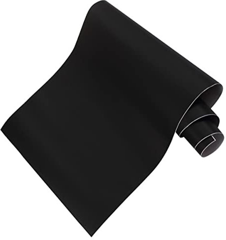 Cozylkx Film De Vinyle Mat pour Voiture Auto-adhésif en Aluminium Feuille D'autocollant en Vinyle Film De Décalque De Voiture Bricolage étanche,Le Noir,50cm × 500cm