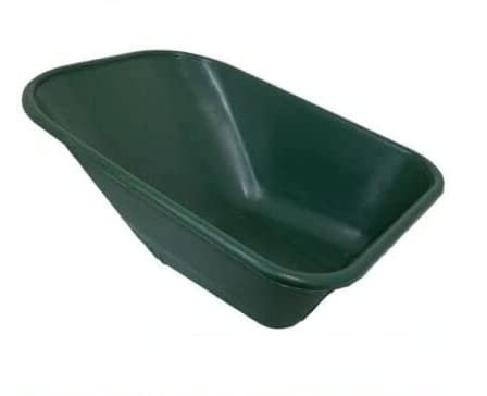 TRTO 1PCS REPLACEMENT GREEN WHEEL BARROW BODY TRAY 110 LITRE HARD PLASTIC NO HOLES