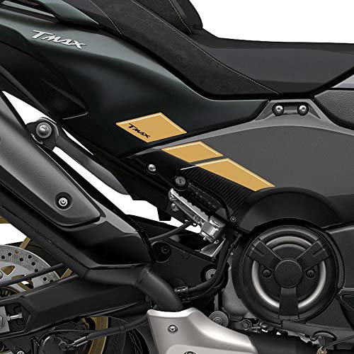labelbike - Adesivi in Resina Gel 3D Decorazioni e Protezioni di Moto Pedane Passeggero compatibili con Yamaha Tmax 2022-2024 Colore Oro