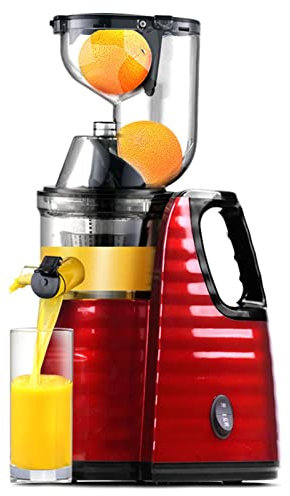Extracteur De Jus À Mastication Lente Presse-Agrumes Vertical À Froid Presse-Fruits Entiers Pour Les Jus De Fruits Et De Légumes Riches En Nutriments Fontaine À Jus Facile À Nettoyer (Color : Red)